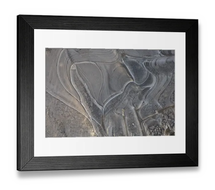 Framed Print : Ice, patterns in frozen puddle, Sweden