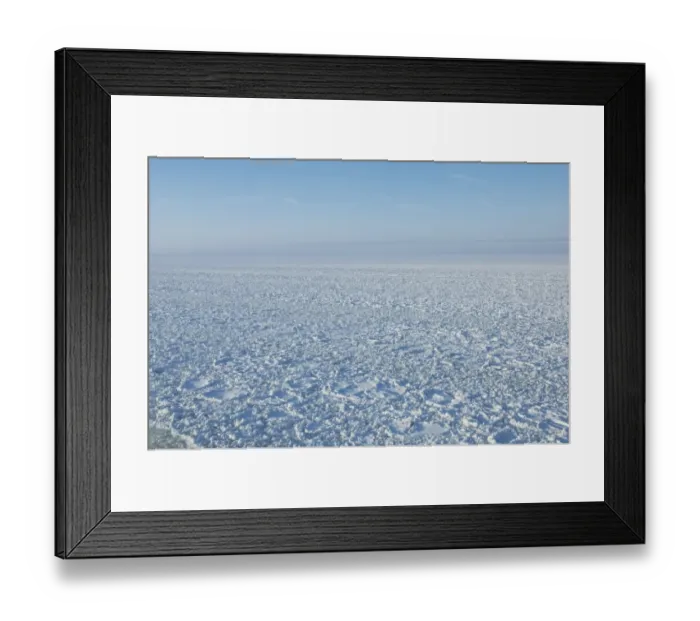 Framed Print : View of broken ice on frozen sea, near Helsinki, Uusimaa, Gulf of Finland, Baltic Sea, Finland, winter