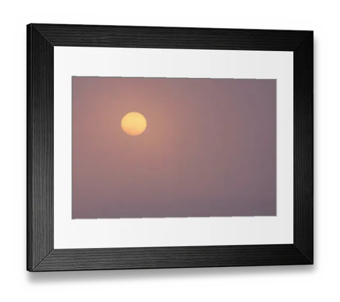 Framed Print : Sun rising through mist over lake, at site of former opencast mine at dawn, St Framed Print : Sun rising through mist over lake, at site of former opencast mine at dawn, St