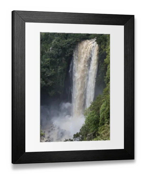 Framed Print : Waterfall in full spate, Thompsons Falls, Ewaso Ng iro River, Kenya, August Framed Print : Waterfall in full spate, Thompsons Falls, Ewaso Ng iro River, Kenya, August
