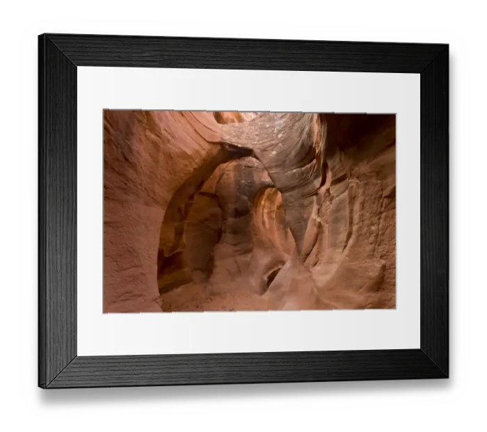 Framed Print : Peek-a-boo slot canyon cut through Navajo sandstone, Grand Staircase-Escalante National Monument, Utah, U. S. A. October Framed Print : Peek-a-boo slot canyon cut through Navajo sandstone, Grand Staircase-Escalante National Monument, Utah, U. S. A. October