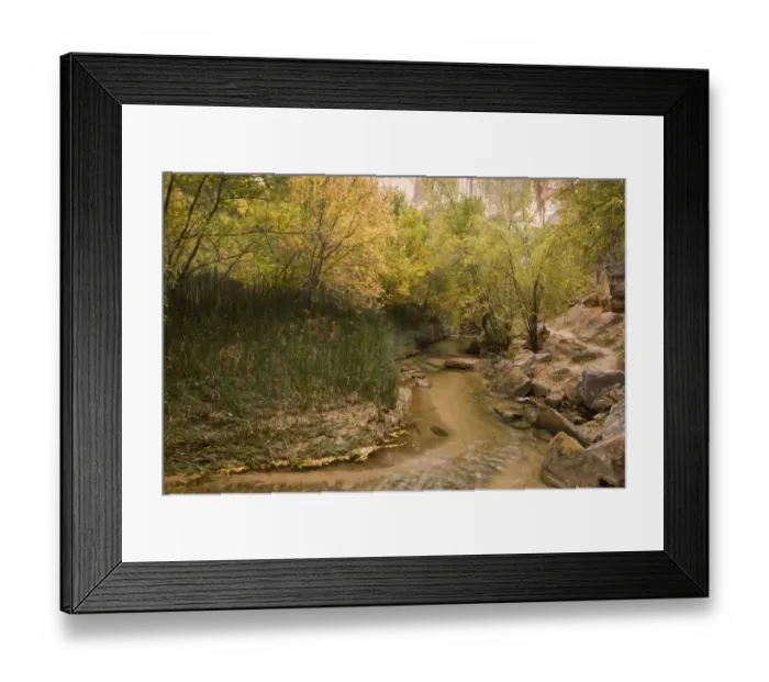 Framed Print : Clean creek and unspoilt riparian vegetation, Calf Creek, Grand Staircase-Escalante National Monument, Utah, U. S. A Framed Print : Clean creek and unspoilt riparian vegetation, Calf Creek, Grand Staircase-Escalante National Monument, Utah, U. S. A