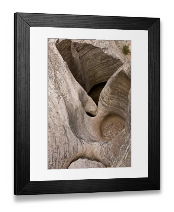 Framed Print : Eroded watercourse in Navajo sandstone of narrow canyon, Hidden Canyon, off Zion Canyon, Zion N. P. Utah, U. S. A. October Framed Print : Eroded watercourse in Navajo sandstone of narrow canyon, Hidden Canyon, off Zion Canyon, Zion N. P. Utah, U. S. A. October