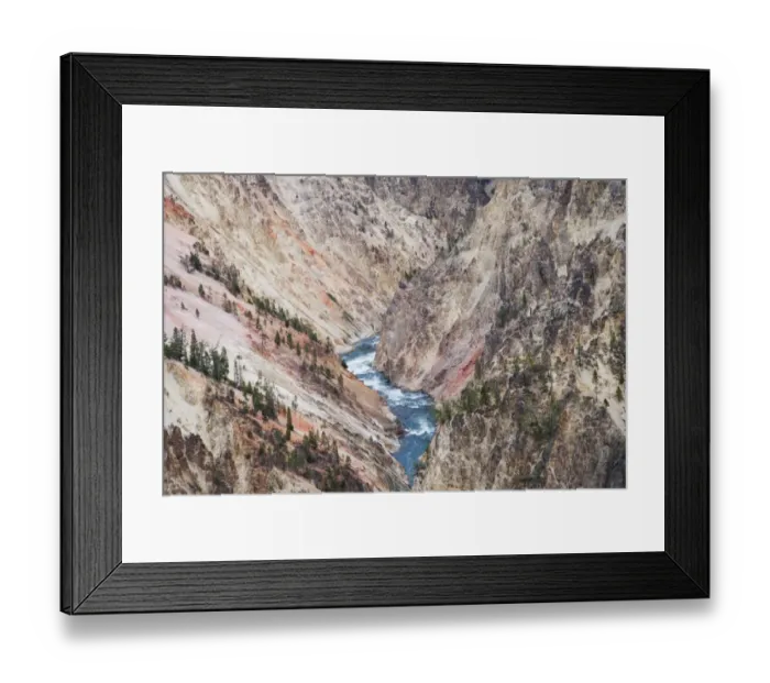 Framed Print : View of river flowing through canyon, Yellowstone River, Grand Canyon of Yellowstone, Yellowstone N. P. Wyoming, U. S. A Framed Print : View of river flowing through canyon, Yellowstone River, Grand Canyon of Yellowstone, Yellowstone N. P. Wyoming, U. S. A