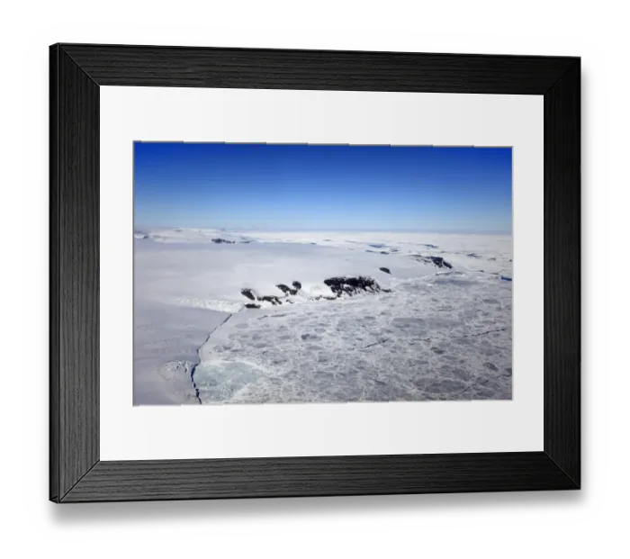 Framed Print : Aerial view of pack ice and coastline, Weddell Sea, Continent of Antarctica, Antarctica, December Framed Print : Aerial view of pack ice and coastline, Weddell Sea, Continent of Antarctica, Antarctica, December
