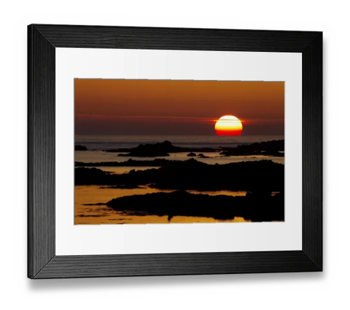 Framed Print : View of coastline at sunset, L Eree Bay, Guernsey, Channel Islands, May Framed Print : View of coastline at sunset, L Eree Bay, Guernsey, Channel Islands, May