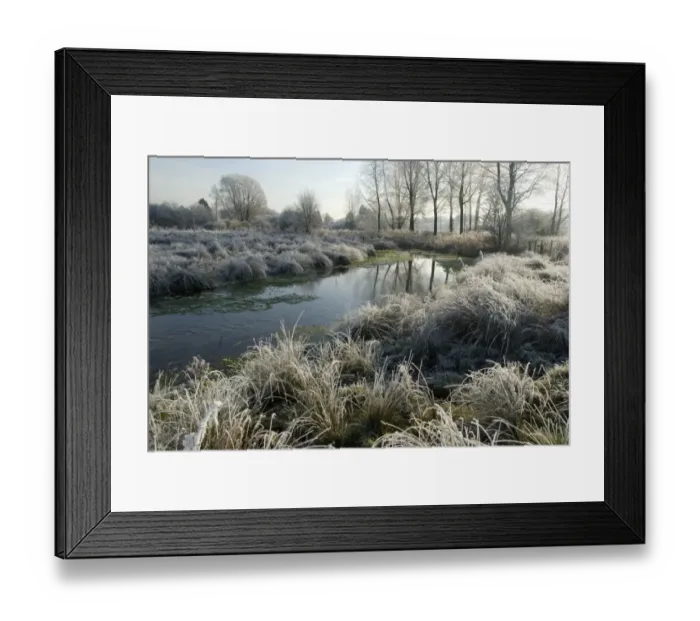 Framed Print : Chalk stream on frosty morning, River Gade, between Great Gaddesden and Water End, Gade Valley, Chilterns Framed Print : Chalk stream on frosty morning, River Gade, between Great Gaddesden and Water End, Gade Valley, Chilterns