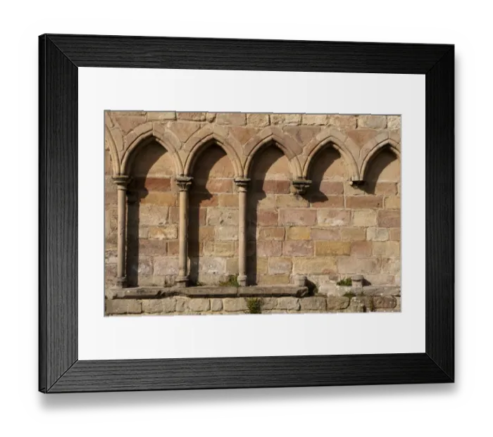 Framed Print : Columns and arches on walls of ruined 12th century Augustinian priory, Bolton Priory, Bolton Abbey Estate, Wharfedale Framed Print : Columns and arches on walls of ruined 12th century Augustinian priory, Bolton Priory, Bolton Abbey Estate, Wharfedale
