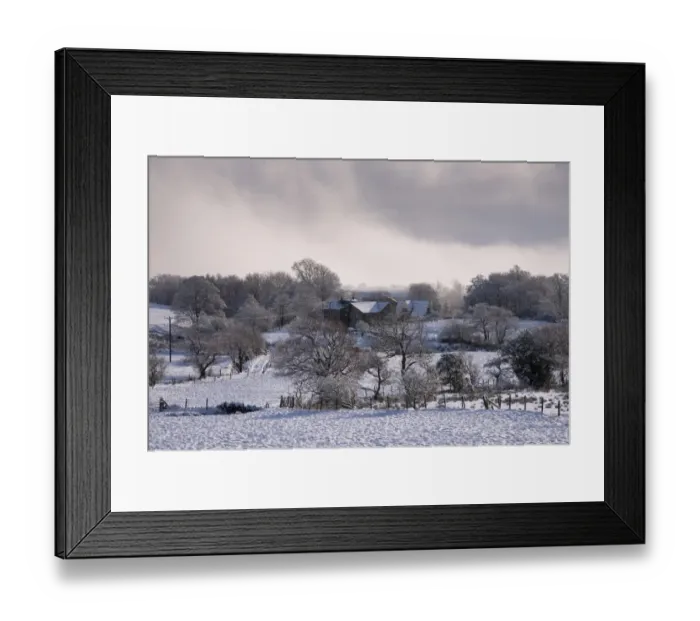 Framed Print : View of farmland covered with snow, Fair Oak Farm, Whitewell, Clitheroe, Forest of Bowland, Lancashire, England Framed Print : View of farmland covered with snow, Fair Oak Farm, Whitewell, Clitheroe, Forest of Bowland, Lancashire, England