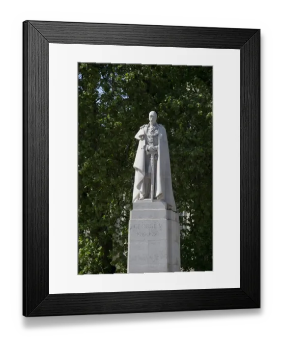 Framed Print : Memorial statue of King George V, Westminster Abbey, City of Westminster, London, England, april Framed Print : Memorial statue of King George V, Westminster Abbey, City of Westminster, London, England, april