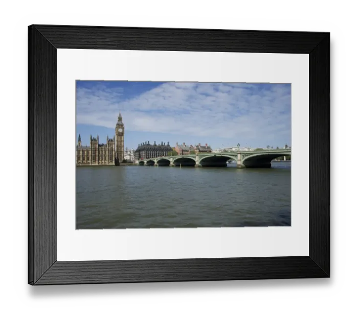 Framed Print : View of river and bridge in city, Westminster Bridge, Palace of Westminster (Houses of Parliament), River Thames Framed Print : View of river and bridge in city, Westminster Bridge, Palace of Westminster (Houses of Parliament), River Thames