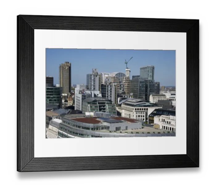 Framed Print : View of city skyline, looking from St. Pauls Cathedral, City of London, London, England, april Framed Print : View of city skyline, looking from St. Pauls Cathedral, City of London, London, England, april