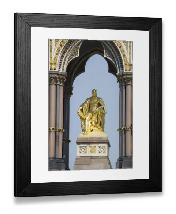 Framed Print : Gilded memorial statue of Prince Albert, Albert Memorial, Kensington Gardens, City of Westminster, London, England Framed Print : Gilded memorial statue of Prince Albert, Albert Memorial, Kensington Gardens, City of Westminster, London, England