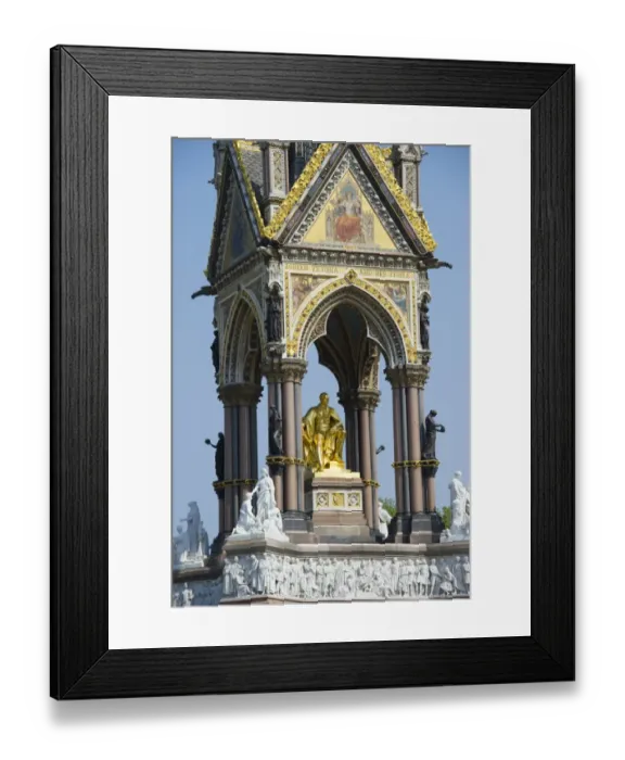 Framed Print : Canopy and gilded memorial statue of Prince Albert, Albert Memorial, Kensington Gardens, City of Westminster, London Framed Print : Canopy and gilded memorial statue of Prince Albert, Albert Memorial, Kensington Gardens, City of Westminster, London