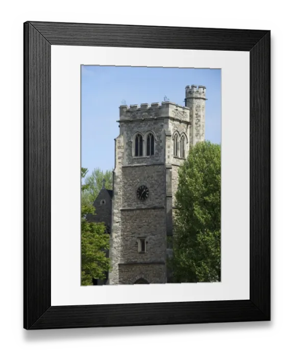 Framed Print : Medieval and Victorian tower of deconsecrated church, The Garden Museum (Museum of Garden History), St Framed Print : Medieval and Victorian tower of deconsecrated church, The Garden Museum (Museum of Garden History), St