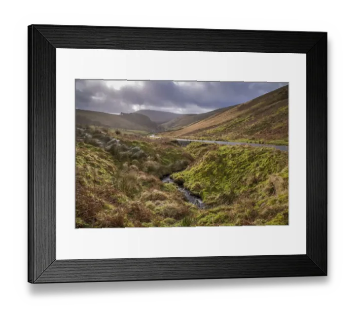 Framed Print : View of stream and road in moorland habitat, looking towards Sykes, Trough of Bowland, Forest of Bowland, Lancashire Framed Print : View of stream and road in moorland habitat, looking towards Sykes, Trough of Bowland, Forest of Bowland, Lancashire