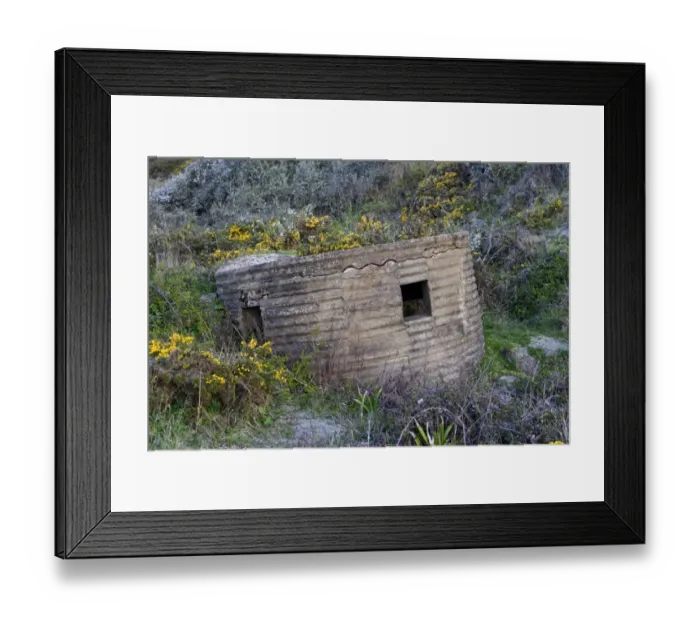 Framed Print : World War Two FW3 Type 25 pillbox overlooking beach, Ringstead Bay, Dorset, England, April