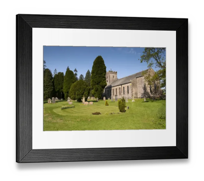 Framed Print : View of headstones and yew trees in churchyard of parish church, St. Oswalds Church, Ravenstonedale, Westmorland Framed Print : View of headstones and yew trees in churchyard of parish church, St. Oswalds Church, Ravenstonedale, Westmorland