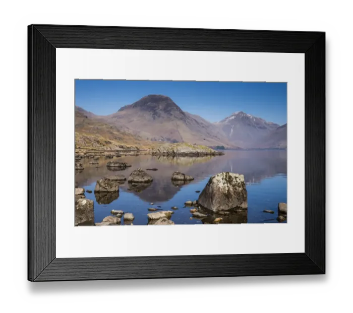 Framed Print : View of lake in over-deepened glacial valley, deepest lake in England at 79 metres (258 feet), Wastwater Framed Print : View of lake in over-deepened glacial valley, deepest lake in England at 79 metres (258 feet), Wastwater