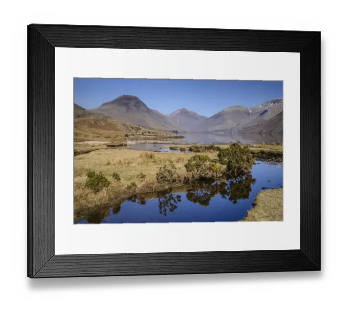 Framed Print : View of lake in over-deepened glacial valley, deepest lake in England at 79 metres (258 feet), Wastwater Framed Print : View of lake in over-deepened glacial valley, deepest lake in England at 79 metres (258 feet), Wastwater