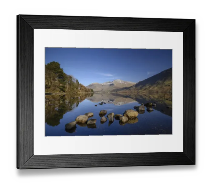 Framed Print : View of lake in over-deepened glacial valley, deepest lake in England at 79 metres (258 feet), Wastwater