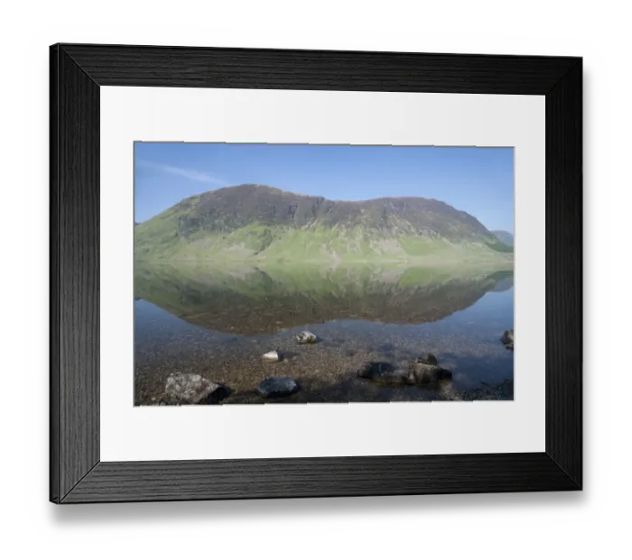 Framed Print : View of mountains reflected in lake, Mellbreak, Crummock Water, Lake District N. P. Cumbria, England, June Framed Print : View of mountains reflected in lake, Mellbreak, Crummock Water, Lake District N. P. Cumbria, England, June