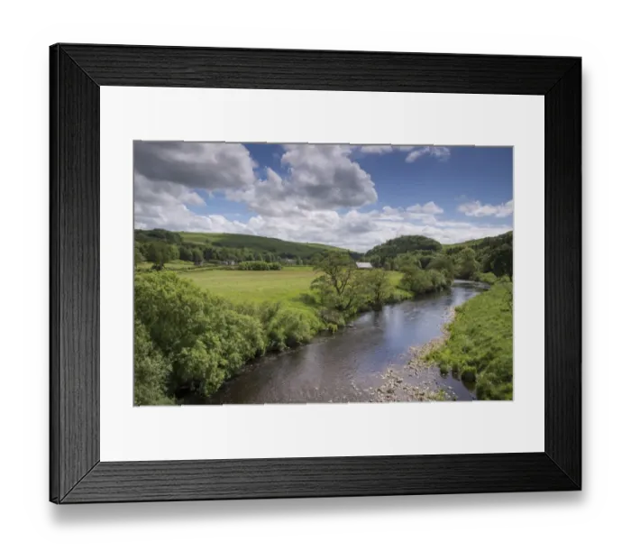 Framed Print : View of river flowing through farmland, River Hodder, Whitewell, Forest of Bowland, Lancashire, England, June Framed Print : View of river flowing through farmland, River Hodder, Whitewell, Forest of Bowland, Lancashire, England, June