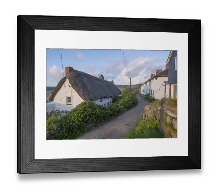 Framed Print : Old fishermans cottage in coastal village, Sennen Cove, Sennen, Cornwall, England, May Framed Print : Old fishermans cottage in coastal village, Sennen Cove, Sennen, Cornwall, England, May