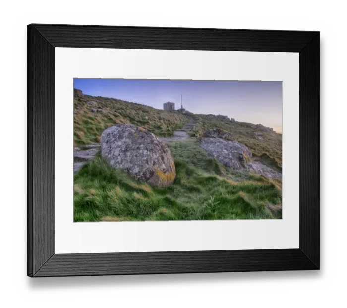 Framed Print : View of coastal pathway to watchtower, Sennen Cove, Sennen, Cornwall, England, May