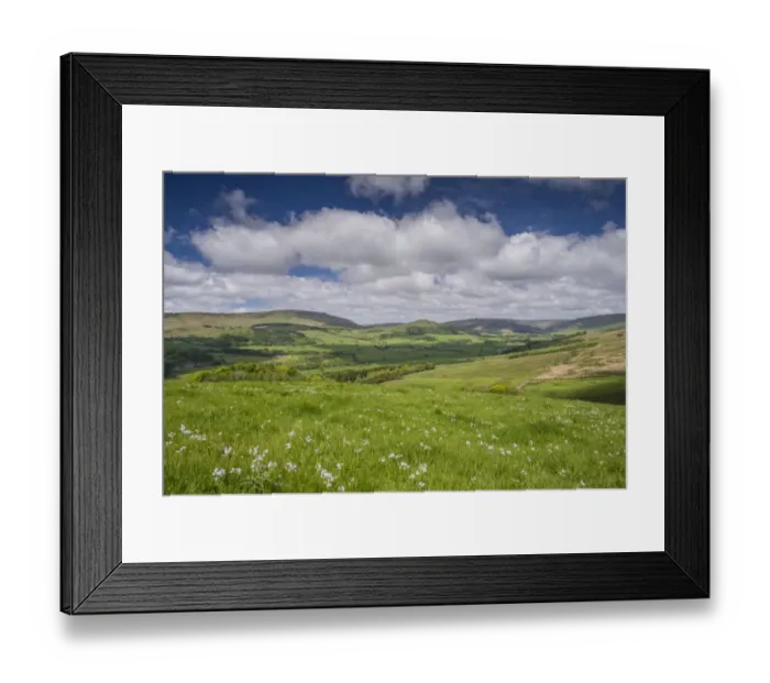 Framed Print : View across valley landscape, Hodder Valley, Forest of Bowland, Lancashire, England, June Framed Print : View across valley landscape, Hodder Valley, Forest of Bowland, Lancashire, England, June