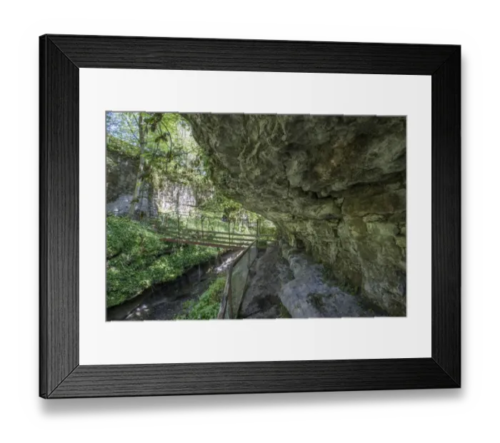 Framed Print : Gorge with bridge, How Stean Gorge, Stean, Harrogate, Nidderdale, Yorkshire Dales, North Yorkshire, England, May Framed Print : Gorge with bridge, How Stean Gorge, Stean, Harrogate, Nidderdale, Yorkshire Dales, North Yorkshire, England, May