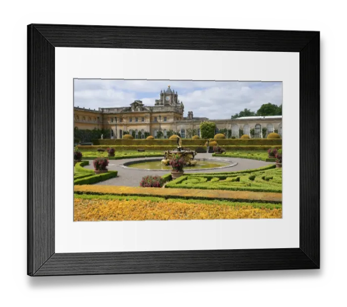 Framed Print : Italianate gardens with fountain and country house, Blenheim Palace, Woodstock, Oxfordshire, England, June Framed Print : Italianate gardens with fountain and country house, Blenheim Palace, Woodstock, Oxfordshire, England, June