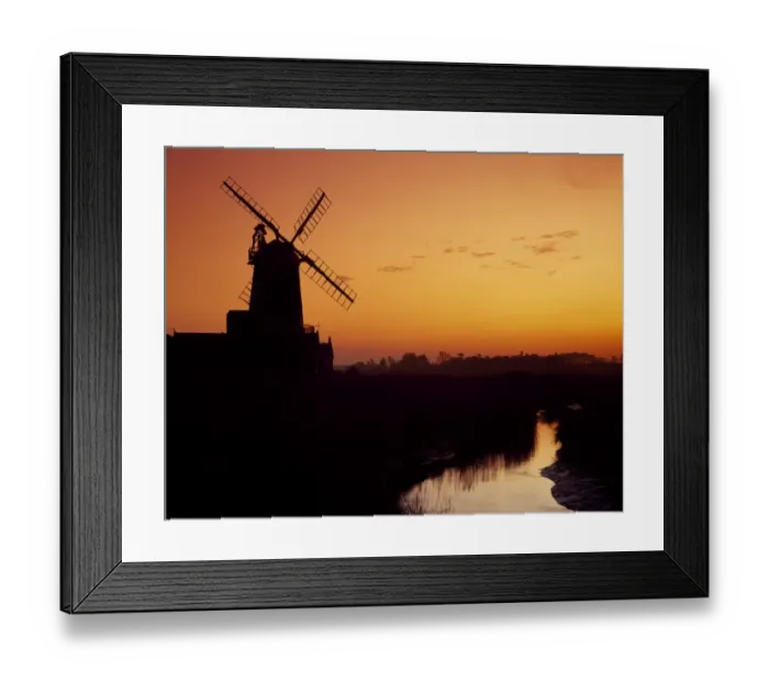 Framed Print : Windmill silhouetted at sunset, Cley Windmill, Cley-next-the-Sea, North Norfolk, England Framed Print : Windmill silhouetted at sunset, Cley Windmill, Cley-next-the-Sea, North Norfolk, England