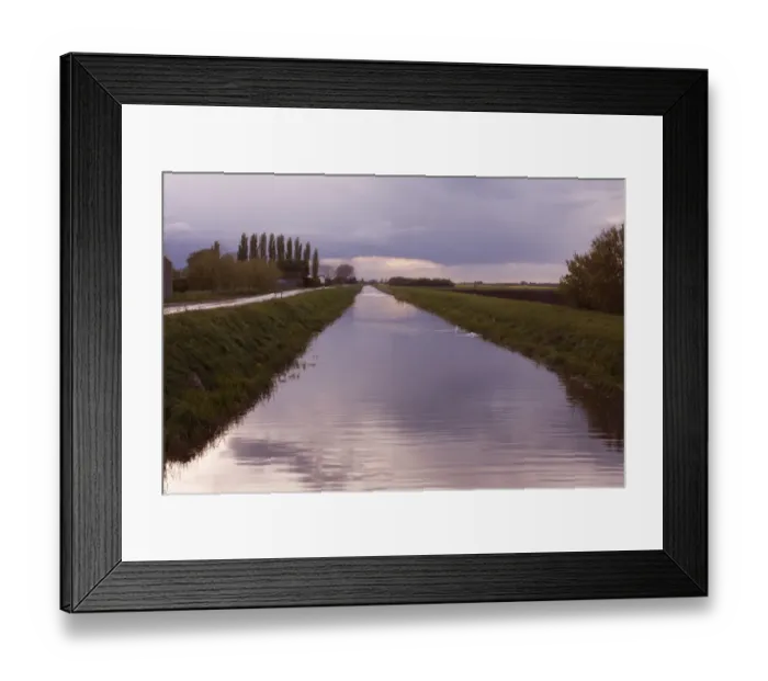 Framed Print : View of fenland drain at sunset, Cock Bank, The Turves, Whittlesey, Cambridgeshire, England, May Framed Print : View of fenland drain at sunset, Cock Bank, The Turves, Whittlesey, Cambridgeshire, England, May