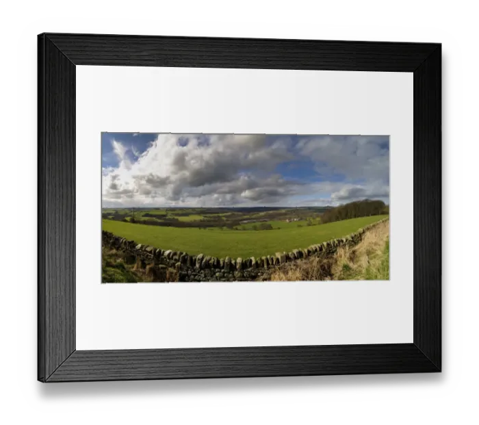 Framed Print : View over drystone wall across farmland towards lake, looking from A68 above Witton-le-Wear, McNeil Bottoms Framed Print : View over drystone wall across farmland towards lake, looking from A68 above Witton-le-Wear, McNeil Bottoms