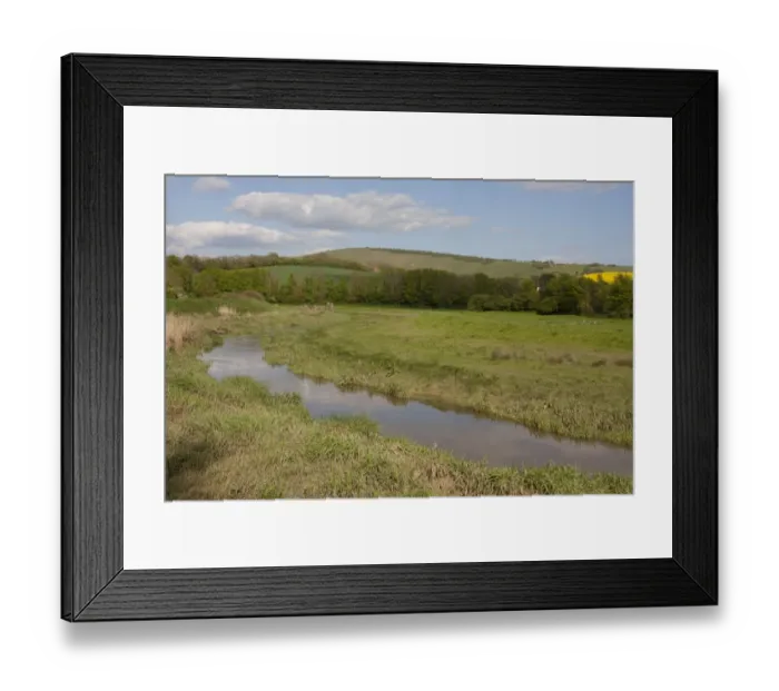 Framed Print : View of river flowing through river valley habitat, Cuckmere River, Alfriston, Wealden, East Sussex, England, May Framed Print : View of river flowing through river valley habitat, Cuckmere River, Alfriston, Wealden, East Sussex, England, May