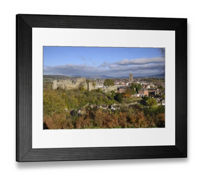 Framed Print : View of town and medieval castle, Ludlow Castle, Ludlow, Shropshire, England, November Framed Print : View of town and medieval castle, Ludlow Castle, Ludlow, Shropshire, England, November