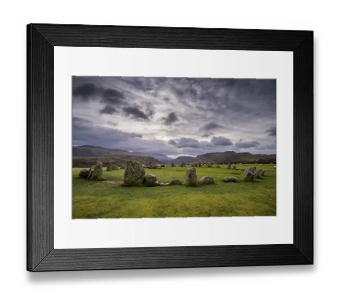 Framed Print : View of stone circle, Castlerigg Stone Circle, near Keswick, Lake District N. P. Cumbria, England, November Framed Print : View of stone circle, Castlerigg Stone Circle, near Keswick, Lake District N. P. Cumbria, England, November