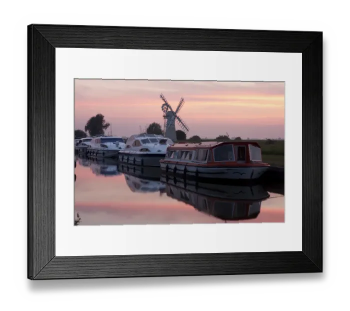 Framed Print : Pleasure boats moored near windpump at sunset, Thurne Windpump (Morses Mill), Thurne Dyke, River Thurne Framed Print : Pleasure boats moored near windpump at sunset, Thurne Windpump (Morses Mill), Thurne Dyke, River Thurne