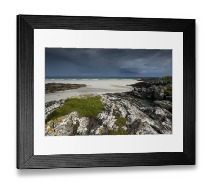 Framed Print : View of rocks and sandy beach, Crossapol, Isle of Tiree, Inner Hebrides, Scotland, August Framed Print : View of rocks and sandy beach, Crossapol, Isle of Tiree, Inner Hebrides, Scotland, August