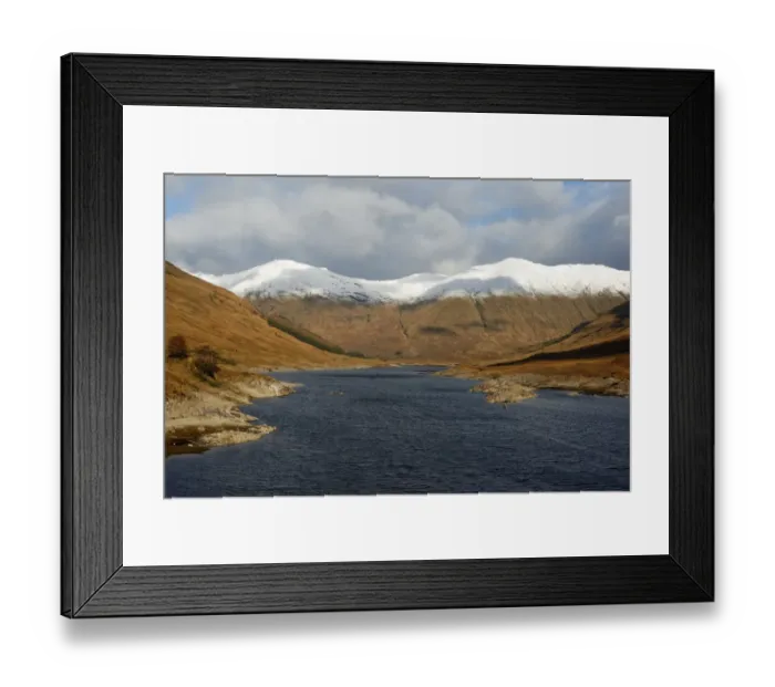 Framed Print : View of freshwater loch and reservoir, Loch Quoich, Lochaber, Highlands, Scotland, November Framed Print : View of freshwater loch and reservoir, Loch Quoich, Lochaber, Highlands, Scotland, November