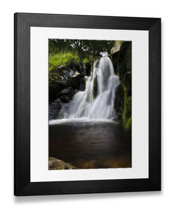 Framed Print : Waterfall on mountain burn, Allt na Croite, tributary of River Findhorn, Findhorn Valley, Inverness-shire, Highlands