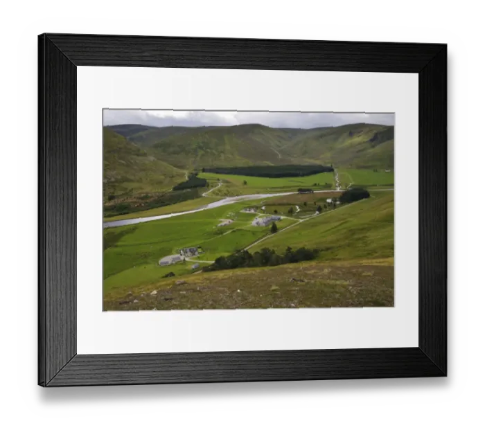 Framed Print : View of houses and river in valley, Coignascallan, River Findhorn, Findhorn Valley, Inverness-shire, Highlands Framed Print : View of houses and river in valley, Coignascallan, River Findhorn, Findhorn Valley, Inverness-shire, Highlands