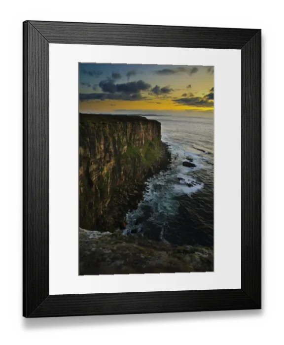 Framed Print : View of sea cliffs at sunset, most northerly point on mainland, Dunnet Head, Caithness, Highlands, Scotland, August Framed Print : View of sea cliffs at sunset, most northerly point on mainland, Dunnet Head, Caithness, Highlands, Scotland, August