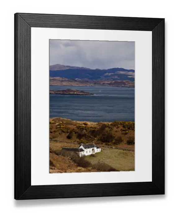 Framed Print : View of coastline and remote farmhouse, former home of George Orwell where he wrote Nineteen Eighty-Four novel Framed Print : View of coastline and remote farmhouse, former home of George Orwell where he wrote Nineteen Eighty-Four novel