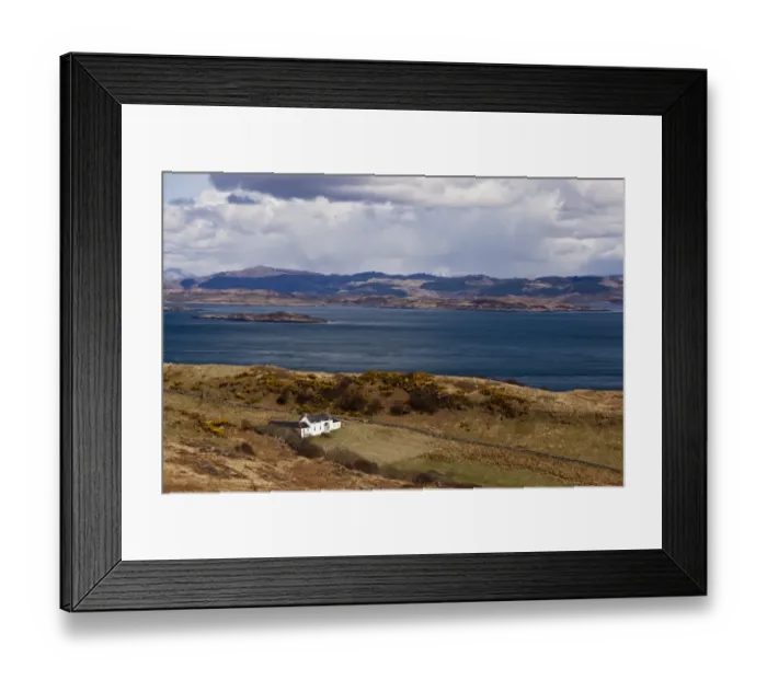 Framed Print : View of coastline and remote farmhouse, former home of George Orwell where he wrote Nineteen Eighty-Four novel Framed Print : View of coastline and remote farmhouse, former home of George Orwell where he wrote Nineteen Eighty-Four novel