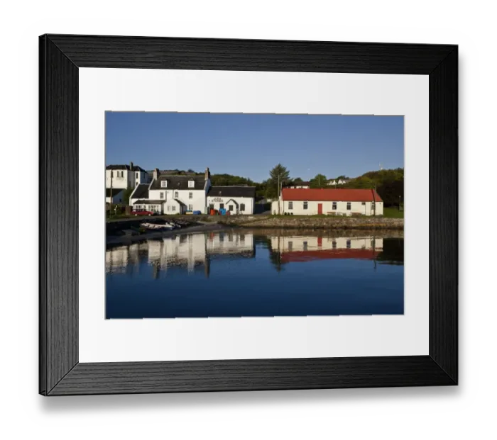 Framed Print : View of coastal village, Lodge, Cooperage, Jura Stores and Jura Hall, Craighouse, Isle of Jura, Inner Hebrides Framed Print : View of coastal village, Lodge, Cooperage, Jura Stores and Jura Hall, Craighouse, Isle of Jura, Inner Hebrides