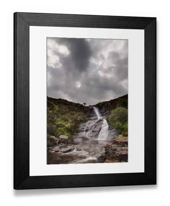 Framed Print : View of waterfall flowing over rocks, Isle of Skye, Inner Hebrides, Scotland, June Framed Print : View of waterfall flowing over rocks, Isle of Skye, Inner Hebrides, Scotland, June