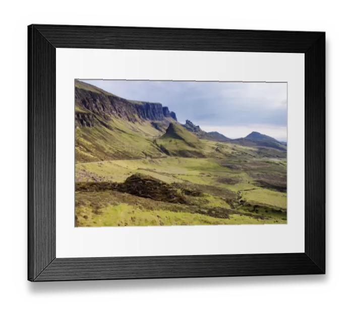 Framed Print : View of moorland and landslip on escarpment, The Quiraing, Meall na Suiramach, Trotternish Peninsula Ridge Framed Print : View of moorland and landslip on escarpment, The Quiraing, Meall na Suiramach, Trotternish Peninsula Ridge
