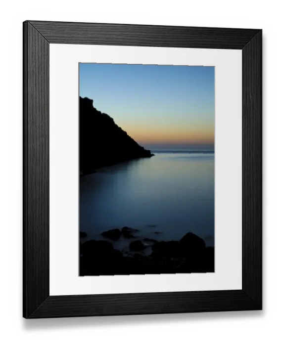 Framed Print : View of bay inlet at sunset, St. Brides Bay, Martins Haven, Pembrokeshire, Wales, May
